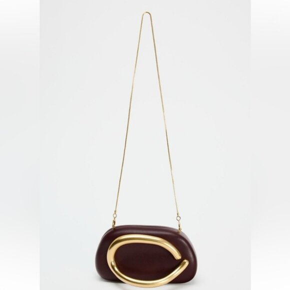 ZARA GOLD CLOSURE BOX CLUTCH - Picture 4 of 8